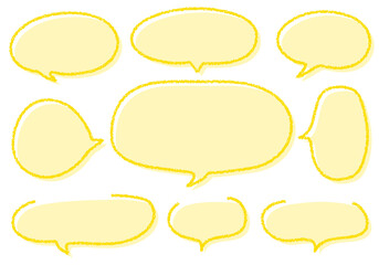 クレヨン素材　手描きのふきだしセット