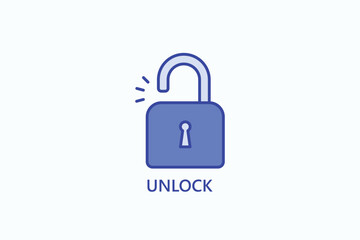 Unlock Icon Or Logo Isolated Illustration