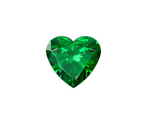 Heart Green Diamond Gemstone with high quality, transparent background