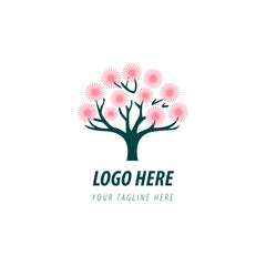 Obraz premium Modern minimalist professional and creative tree logo design.