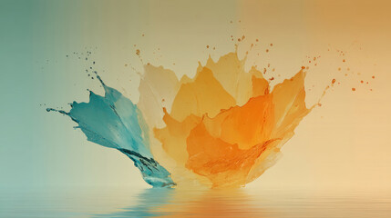 Colorful paint splashes, vibrant hues, abstract art