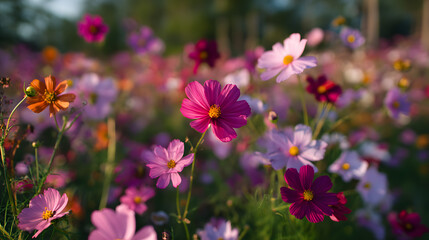 Obraz premium Abstract colorful flowers blurred background