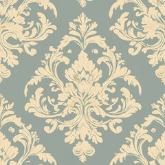 Elegant floral damask pattern textile design interior decor soft colors aesthetic visual art