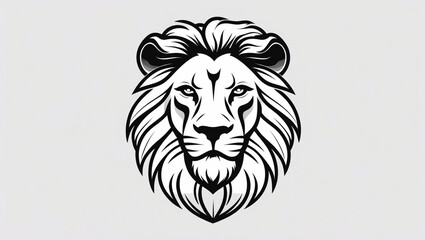 Business-style lion head logo in monoline design, clean and modern vector with bold typography &mdash; ideal for finance, consulting, or leadership brands