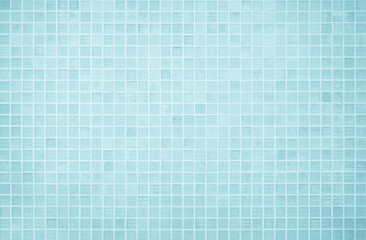 Blue light ceramic wall chequered and floor tiles mosaic background in bathroom, kitchen. Design pattern geometric with grid wallpaper texture decoration pool. Simple seamless abstract surface clean.
