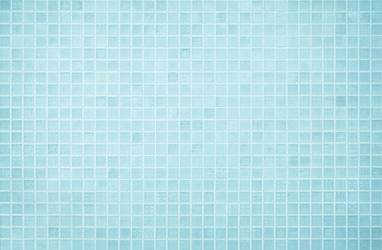 Blue light ceramic wall chequered and floor tiles mosaic background in bathroom, kitchen. Design pattern geometric with grid wallpaper texture decoration pool. Simple seamless abstract surface clean.