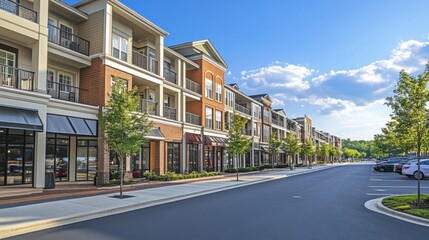 Urban retail center, shops, apartments