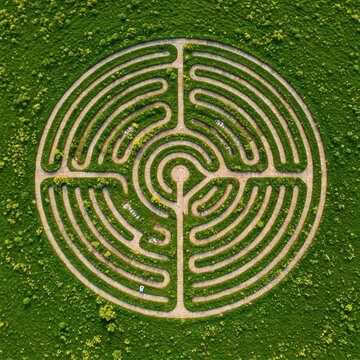 green grass maze