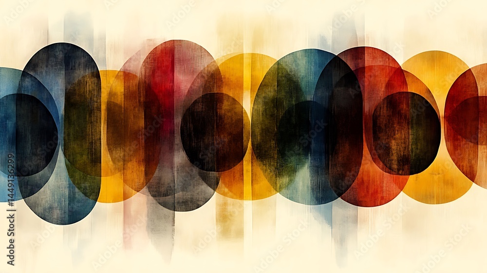 Poster abstract circles in harmonious color palette