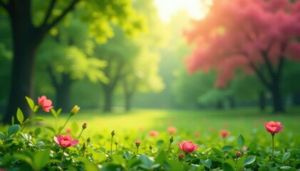 Fototapeta premium Abstract blurred nature scene, perfect for website overlays, background, backdrop, soft