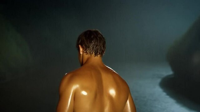 Attractive Man Smirks and Turns To Walk Away