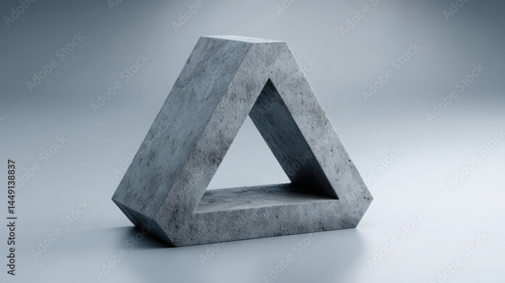 Poster concrete triangle representing alpha structure and organized outperformance in a minimalist and mode