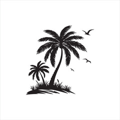 Palm Tree Silhouette Clip Art
