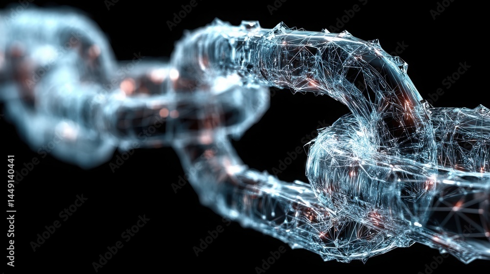 Poster a robot's arm extended symbolizing the intersection of technology and finance in decentralized syste