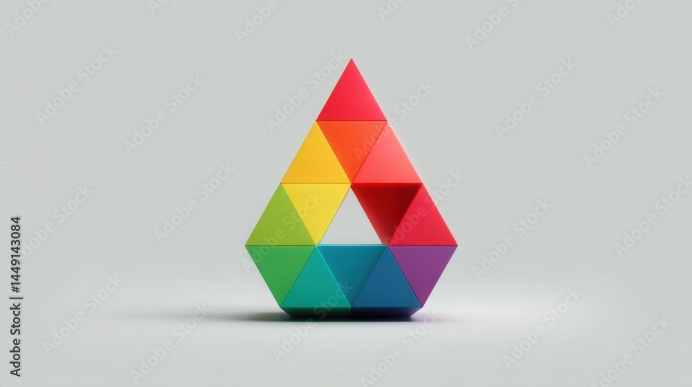 Poster colorful cube symbolizing creativity and innovation with a spectrum of colors for engaging visual re