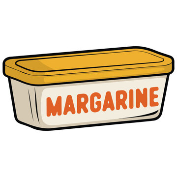 Creamy margarine packaging vector art isolated on white background