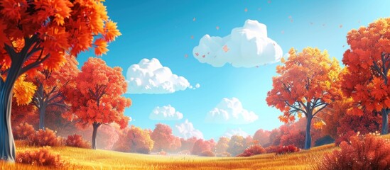 Autumnal Landscape with Vibrant Colors