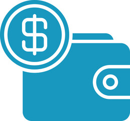 Dollar Wallet Icon Glyph
