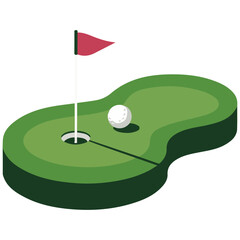 Golf course flag marker vector art isolated on white background