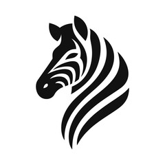 Realistic Zebra Head Logo Illustration