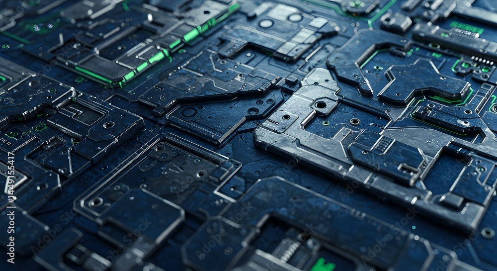 Poster abstract futuristic circuit board texture high-resolution digital art background for sci-fi, technol