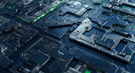 Abstract Futuristic Circuit Board Texture High-Resolution Digital Art Background for Sci-Fi, Technology, and Cyberpunk Designs