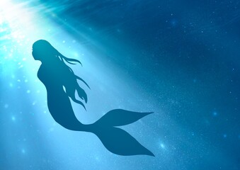 海の中のマーメイド　背景素材