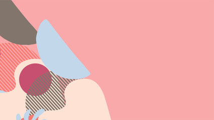 Abstract banner background. Pink, cream, blue pastel color, trendy background. Circle, line graphic design. Suit for business, cover, header, wallpaper, corporate, website, flyer.