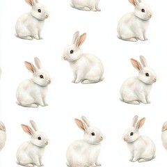 Whimsical White Rabbit with Multiple Ears in an Enchanting Forest Setting Evoking Curiosity and Wonder