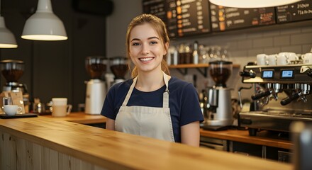 Fototapeta premium Smiling Coffee Shop Barista