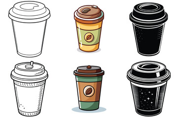 Coffee to go cup vector illustration isolated on white background.