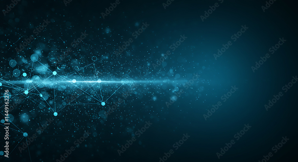 Poster abstract network connection in teal