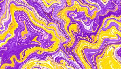 Abstract Purple and Yellow Marble Swirl Background Texture
