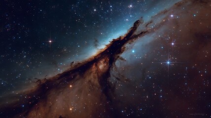Obraz premium A Stunning Celestial Tapestry: The Veil Nebula's intricate cosmic dance