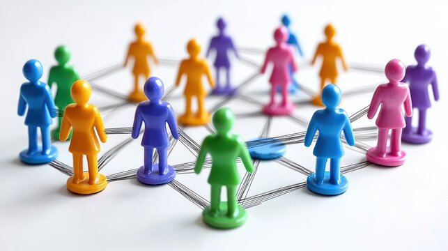 Figurines linked, representing connection