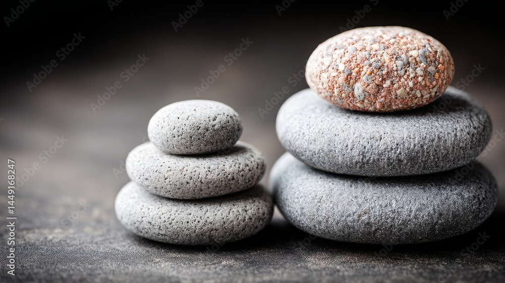 Poster impressive pile of varied rocks stacked neatly together creating a visual representation of natural 