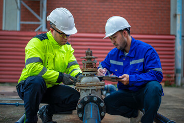 Plumbers and inspectors work together to verify that high pressure relief valves are still...