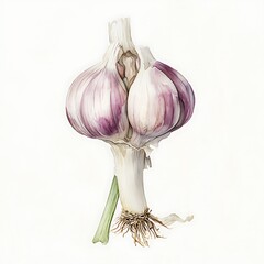 Garlic bulb on white background