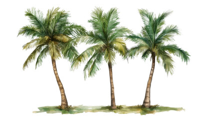 Obraz premium coconut tree watercolor on white background