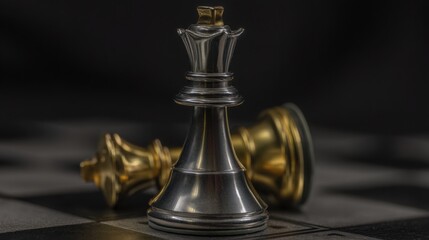 A chess piece positioned on a chess board symbolizing executive decision-making and strategic leadership framework concepts