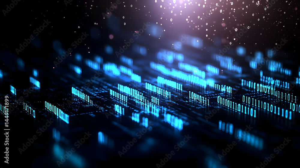 Aufkleber abstract digital data visualization background