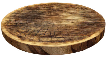 Big Wooden Disc for Table Base Transparent Background