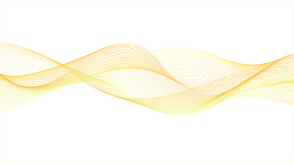 Abstract Golden Wave Flowing Across White