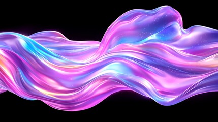 Vibrant Fluid Texture with Iridescent Colors Mixing
