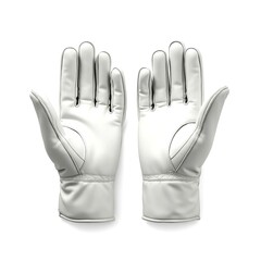 Obraz premium Pair of White Sports Gloves Isolated on a White Background, Ideal for Sports Gear Promotions and Branding