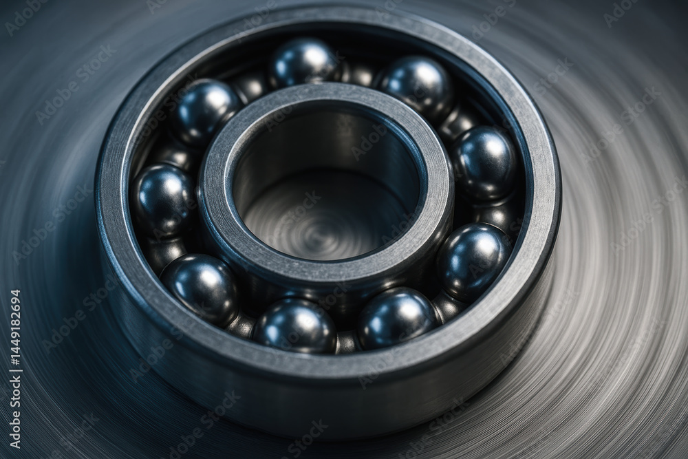 Poster close up of mechanical ball bearing used in consulting engineering projects to ensure smooth and eff