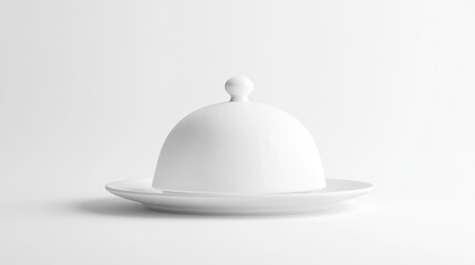 Fototapeta premium Elegant white ceramic dome cover for serving