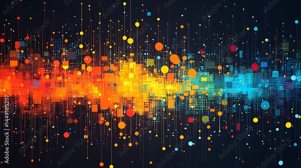 Poster colorful abstract data visualization and presentation