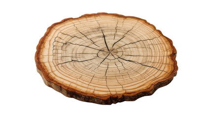 Obraz premium Natural Wood Coaster Slice from Tree Branch Transparent Background