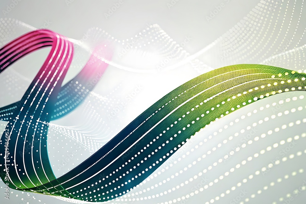 Poster abstract colorful wave background with dotted lines